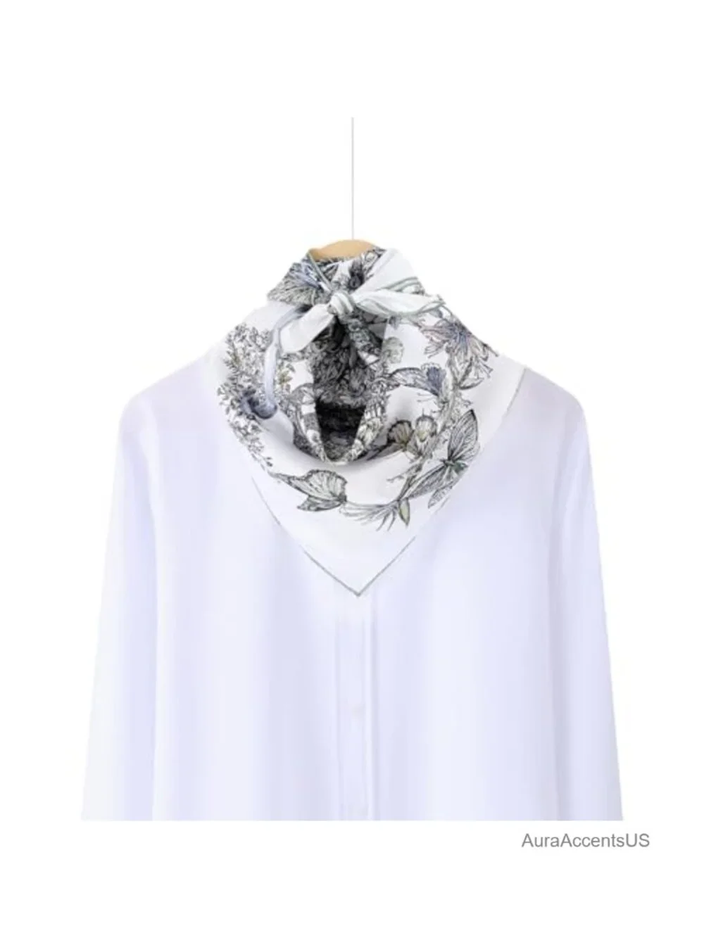 100% Mulberry Silk Square Scarf for Women 25.6